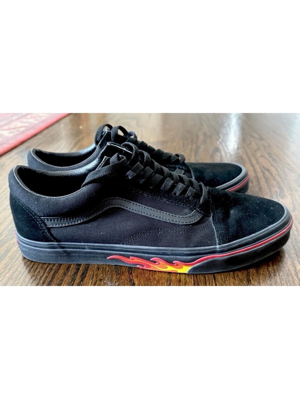 Vans Old Skool Flame Wall Black Red VN0A38G1Q8Q Men’s 13 Skate Shoes